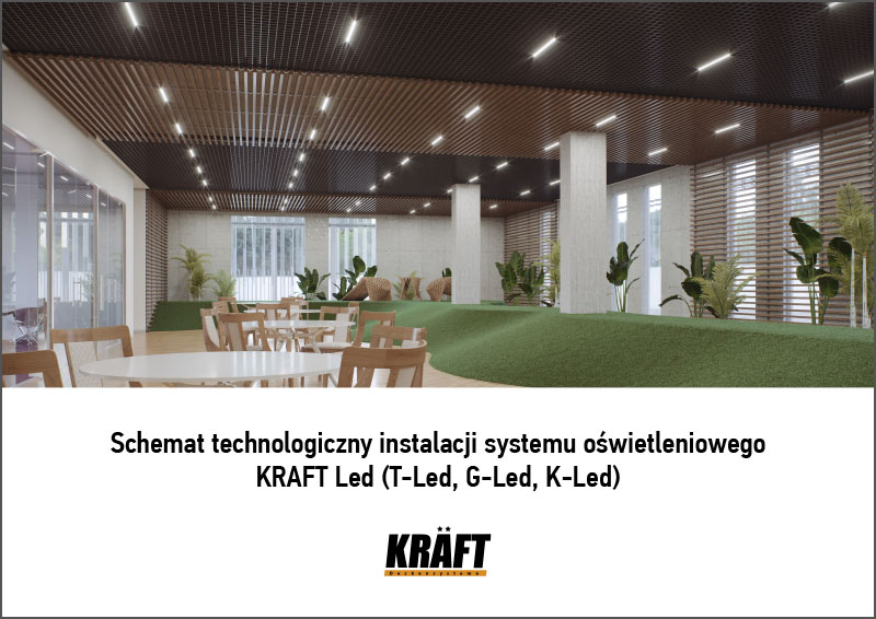 Schemat technologiczny instalacji systemu oświetleniowego KRAFT Led