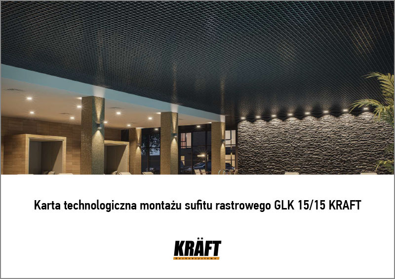 Schemat technologiczny montażu sufitu rastrowego kasetonowego GLK KRAFT