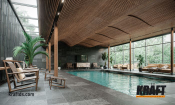 Podwieszany sufit z falistych listew - w sam raz na basen! (+6 zdjęć)