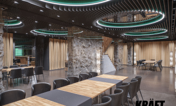 Multi-level suspended ceiling with mirror inserts (+9 photo)