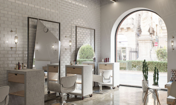 Stylish barber bar with designer rail ceiling (+6 photo)