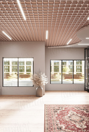 Techo de rejilla con estructura piramidal: diseño y carácter en espacios contemporáneos